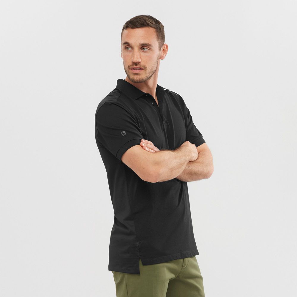 SALOMON UK OUTLIFE TECH POLO M - Mens T-shirts Black,MNYF71652